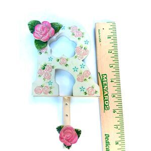Home Interiors Kids Coat Hook Letter R Roses Wall Mounted Hook Decor